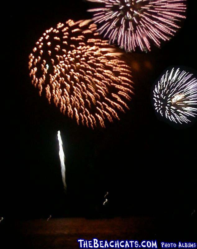 New Years Eve fireworks viewed from the dock at Rick's Place