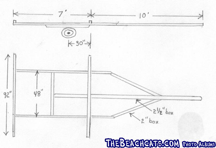 Frame dimensions for Hobie trailer