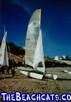 My boat rigged and waiting in Cholla Bay, Mexico Prindle 19MX