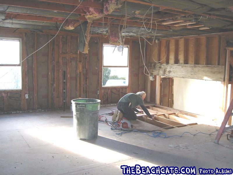 upstairs gutted removing the entry ceiling