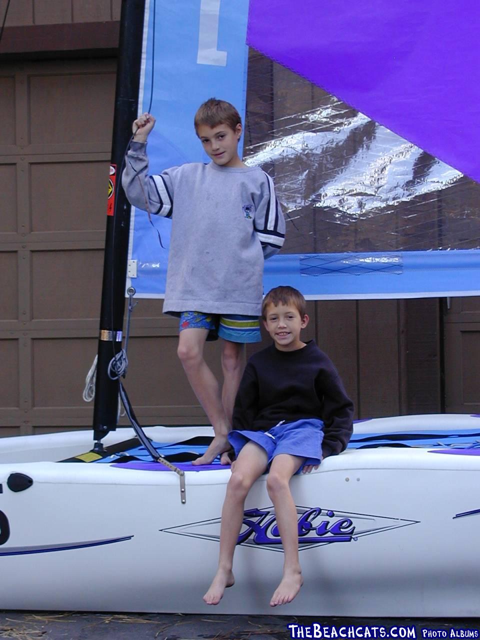 Pete and Josh (squid and squirel) on thier new boat.