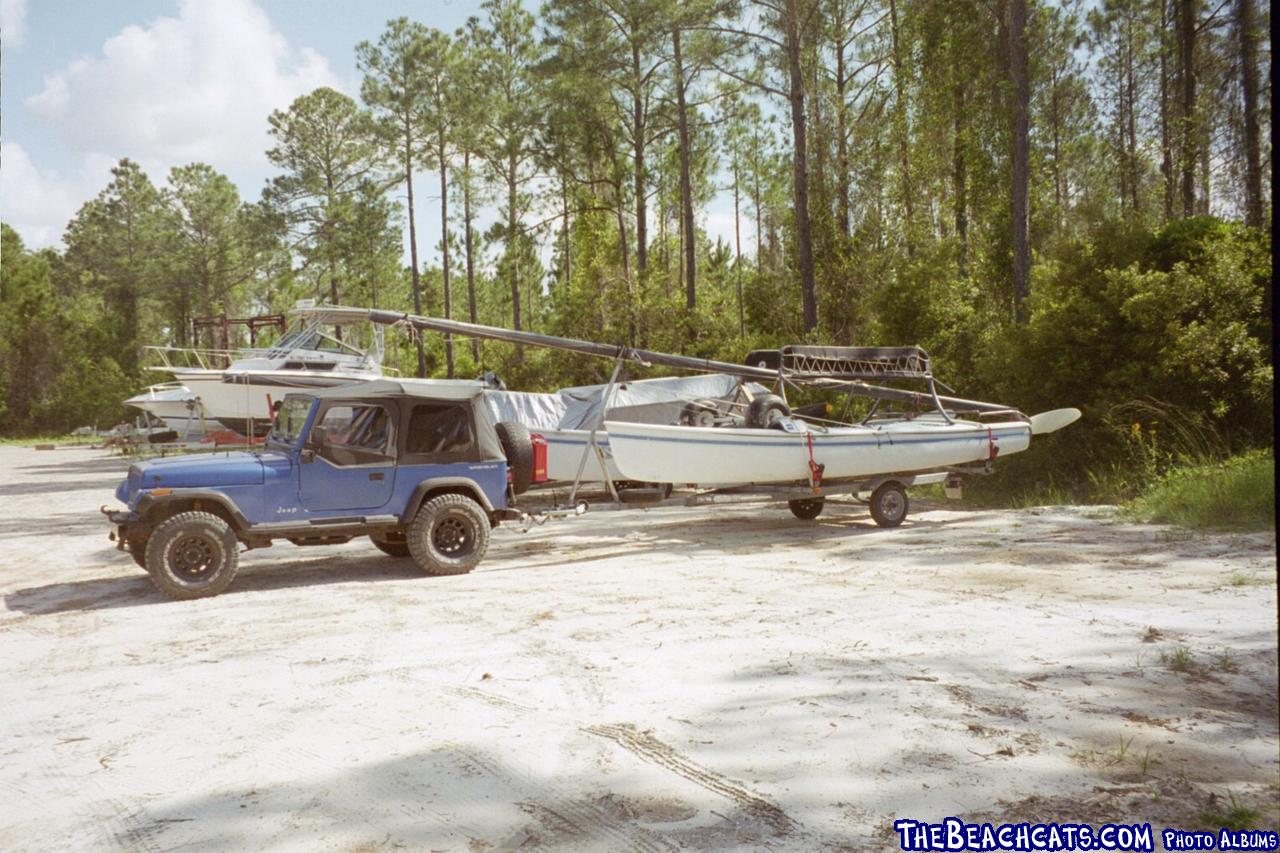 My jeep and Hobie 18 in Orange Beach May 2004.