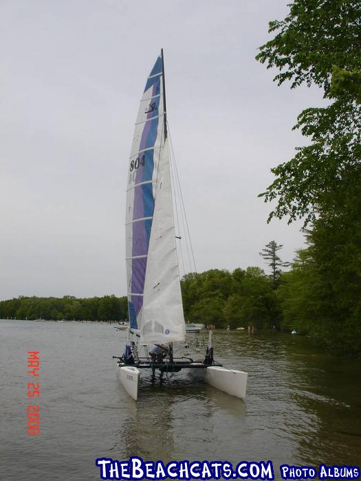 Hobie 20 maiden voyage, Gun Lake, Killer Dana sail pattern