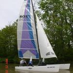 Hobie 20 maiden voyage, Gun Lake, Killer Dana sail pattern