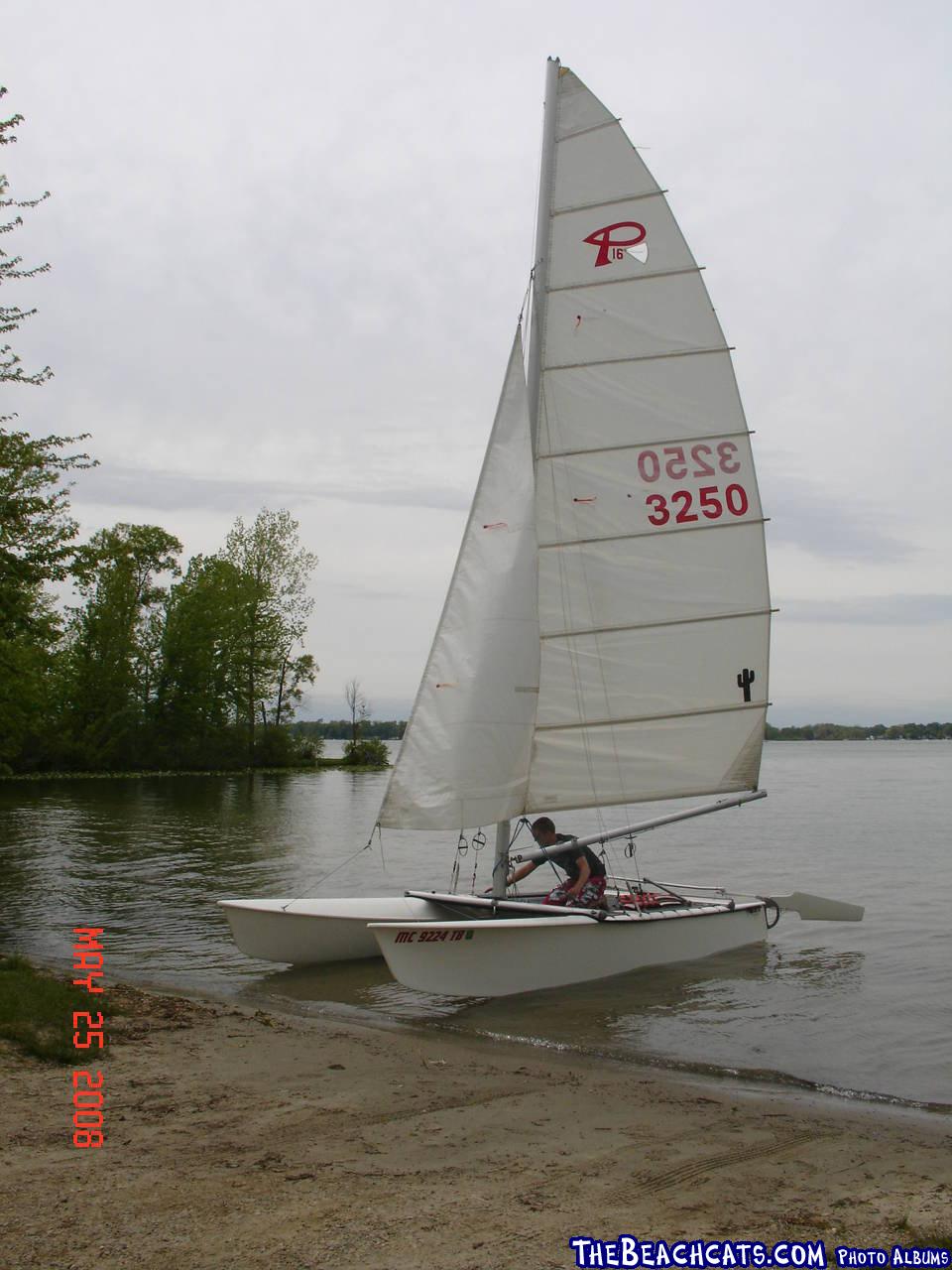 Alex's Prindle 16 maiden voyage, Gun Lake