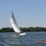 Flying a hull on Gun Lake