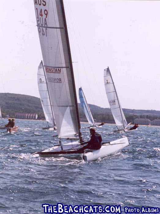 Jan Gougeon, of West System Epoxy fame, on A-Class Catamaran