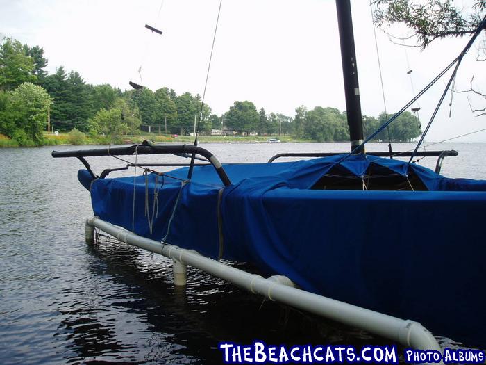 racks i made to keep boat outta water & no scrapes on the hulls