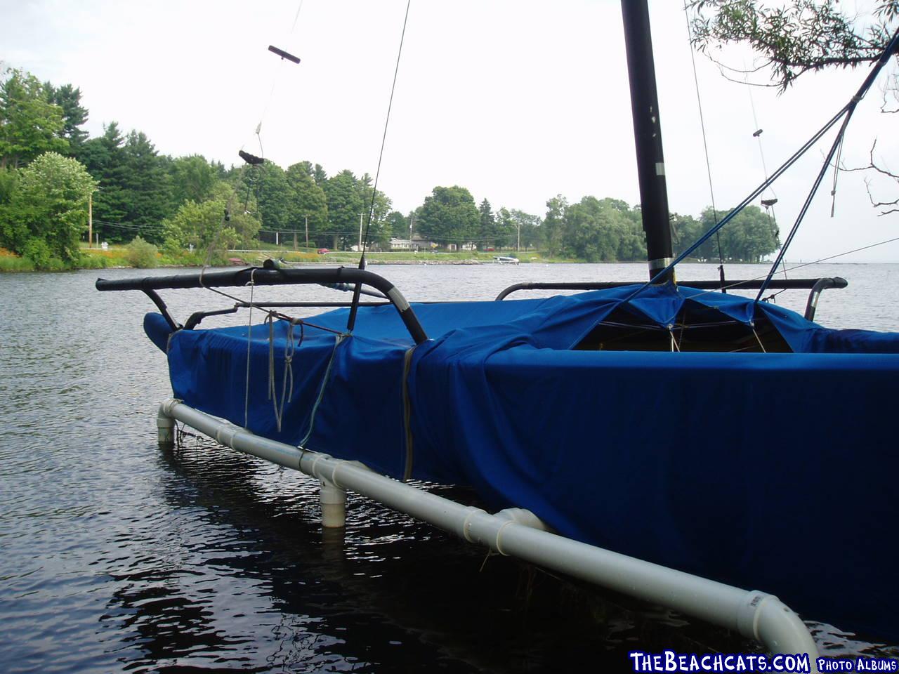 racks i made to keep boat outta water & no scrapes on the hulls