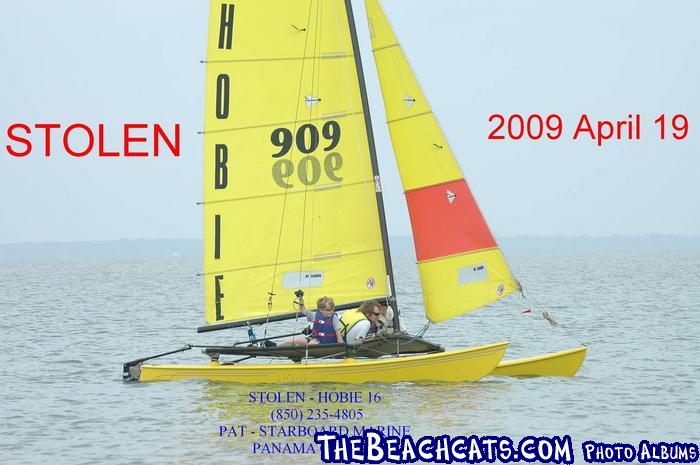 909 HOBIE 16 STOLEN 850-235-4805 PAT