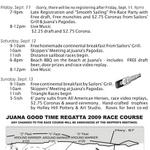 2009 Juana Good Time Regatta Schedule