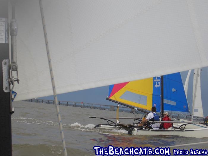 look closely.  three boats. John' tiger, Damon H18 and Will's P19