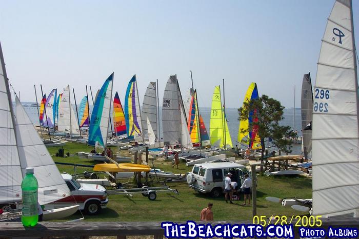 Everyone getting boats ready for the start of the first race.