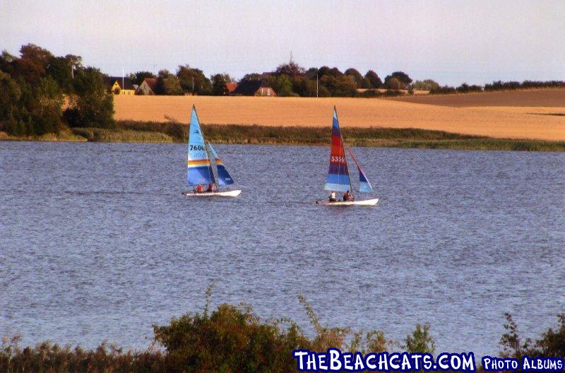 Sailing against the other H16 on our lake.