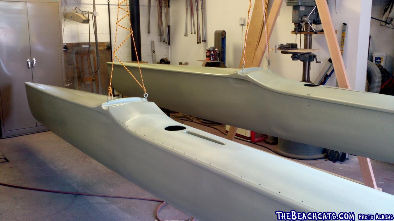 Hulls just after epoxy primer.