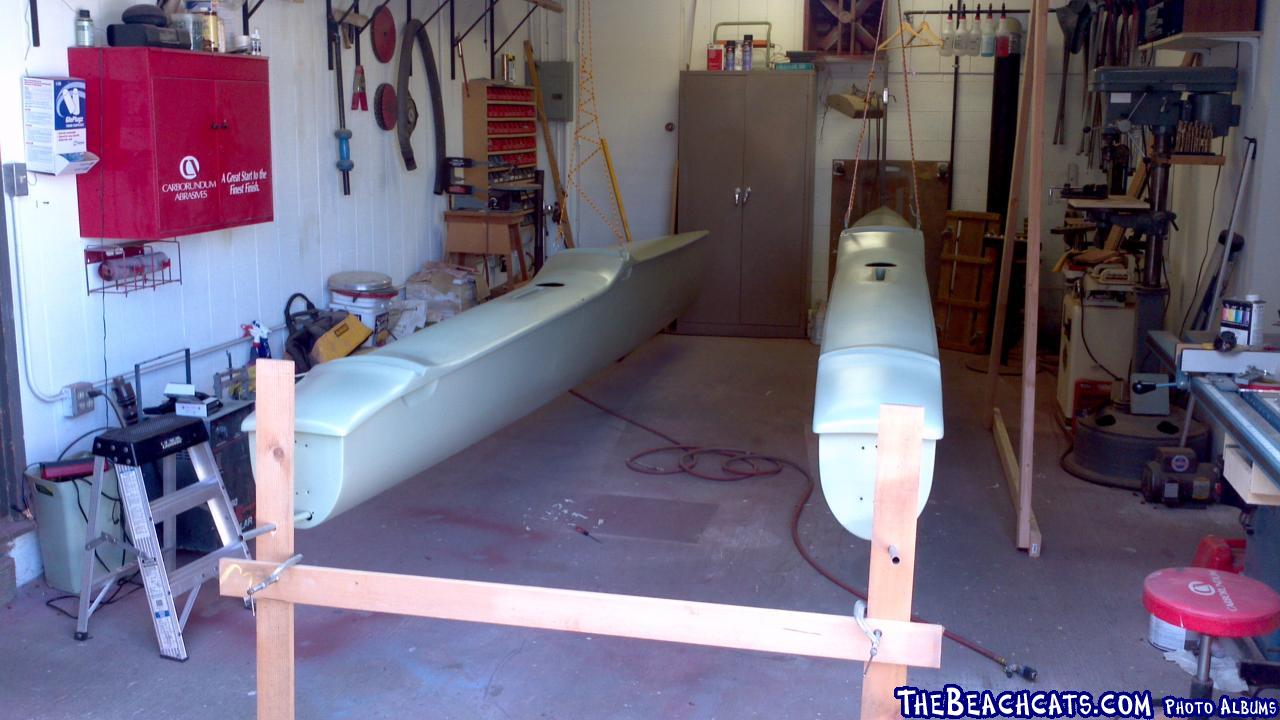 Hulls just after epoxy primer.