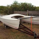 Pacific Catamaran on Rusty Trailer